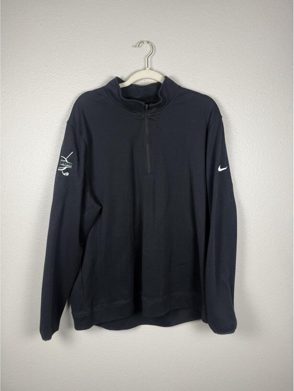 Nike Golf Dri Fit 1/4 Zip Pullover XXL Black Hit The Green Mental Wellbeing